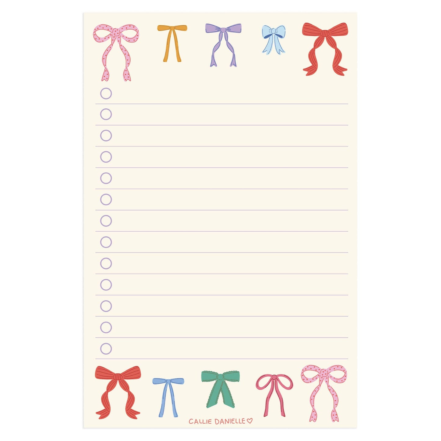 Coquette Bows To Do List Notepad
