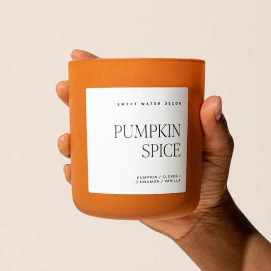Pumpkin Spice 15 oz Soy Candle, Matte Jar - Fall Decor