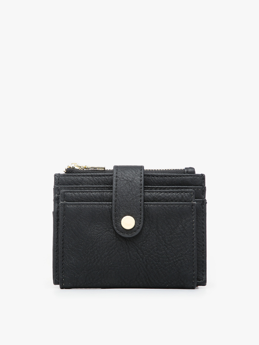 Sam Mini Snap Wallet/Card Holder: Brown
