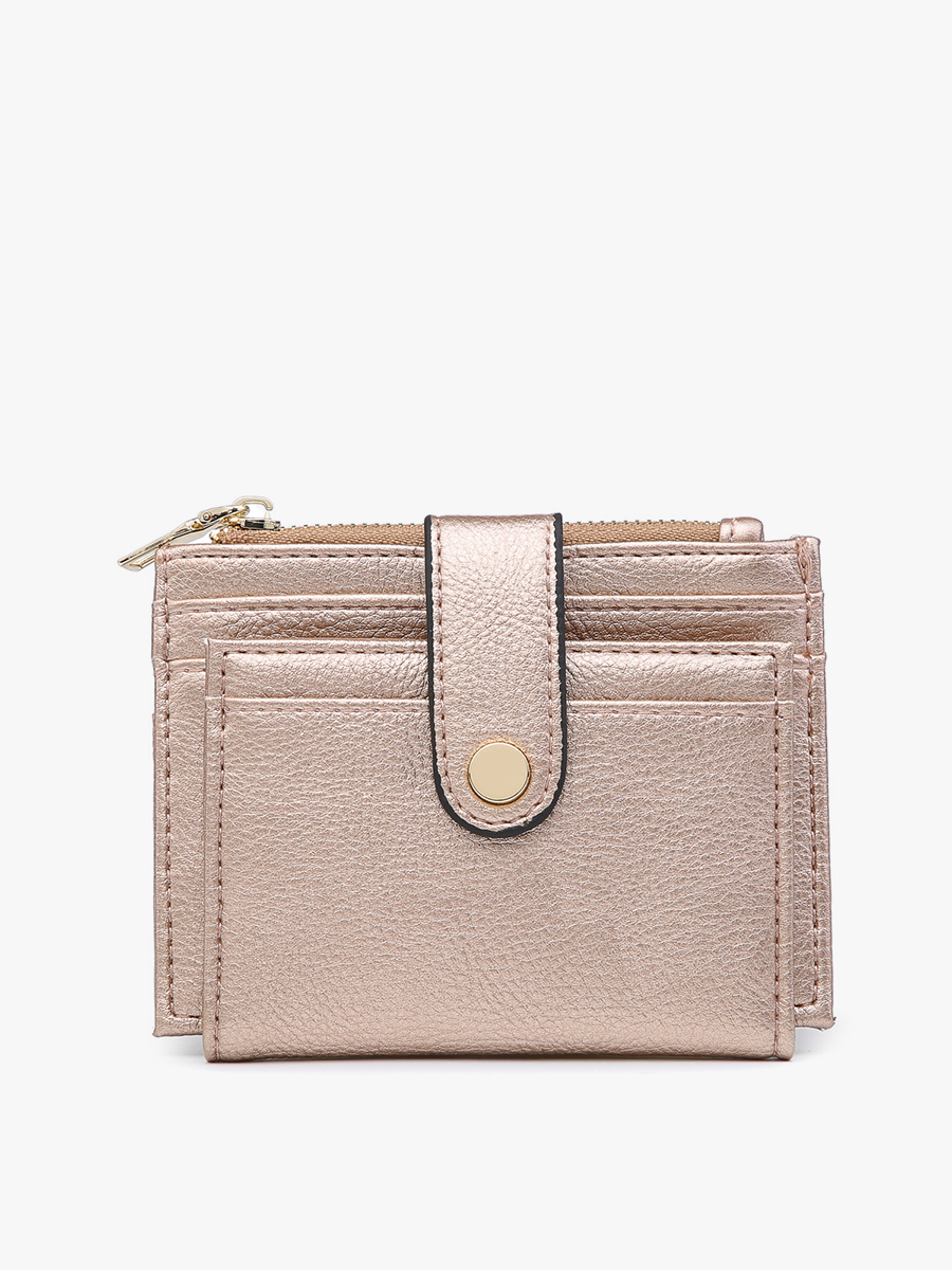 Sam Mini Snap Wallet/Card Holder: Brown