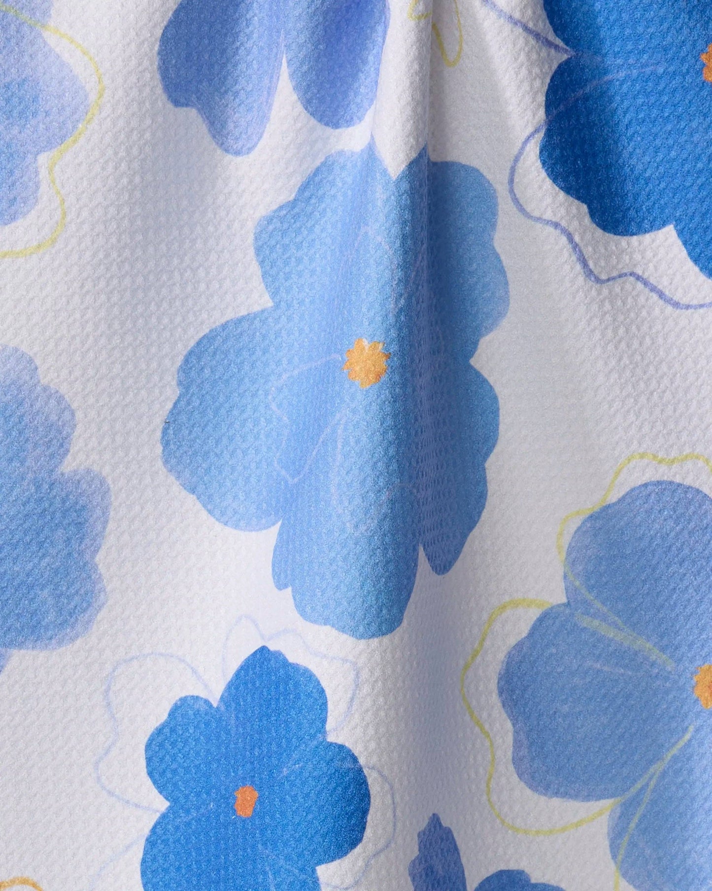 Geometry - Blue Blossoms Tea Towel