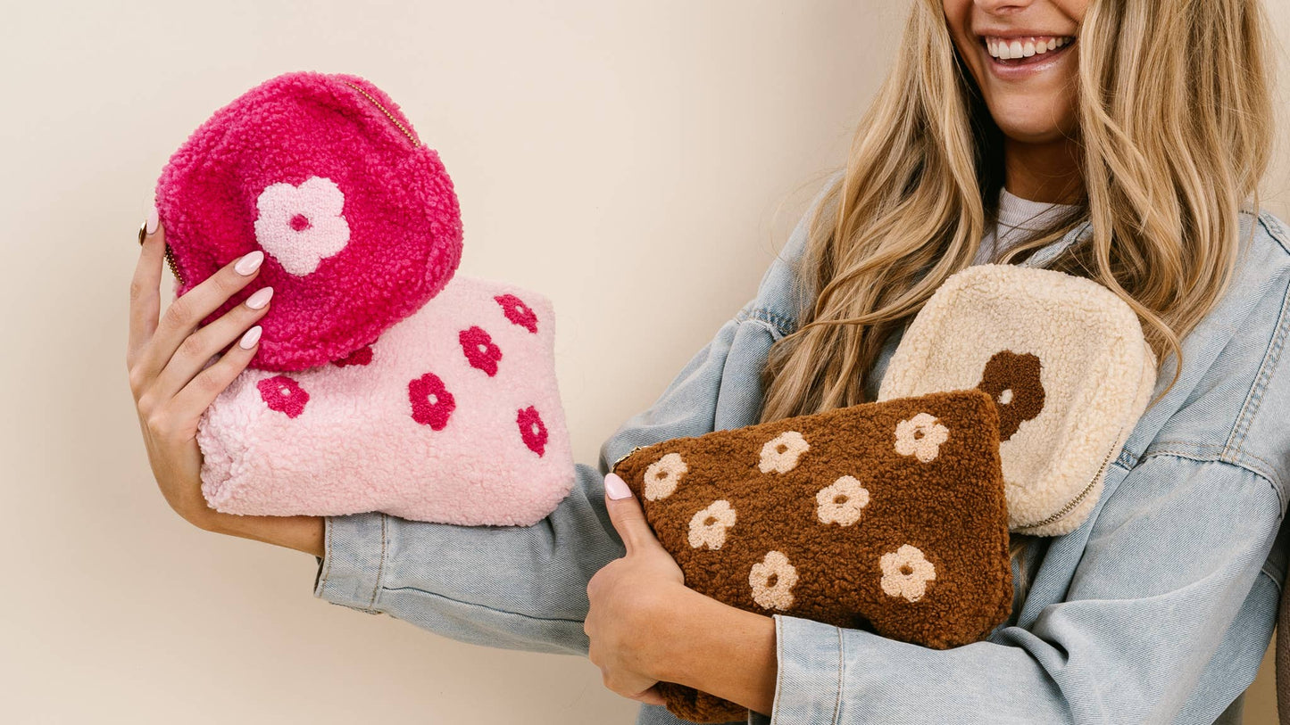 Teddy Pouch - Pink Flower