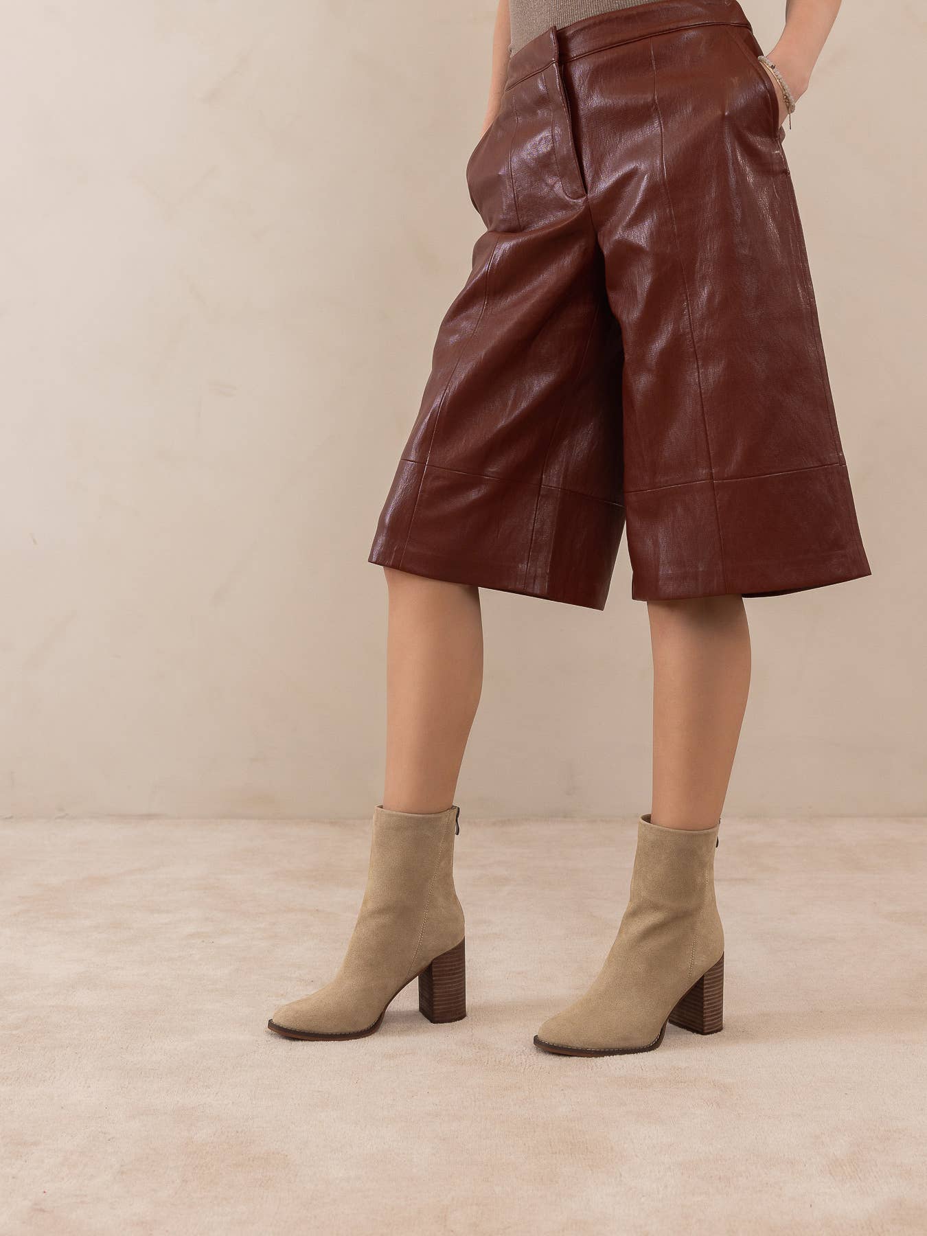 The Maxine | Khaki Minimal Heel Bootie