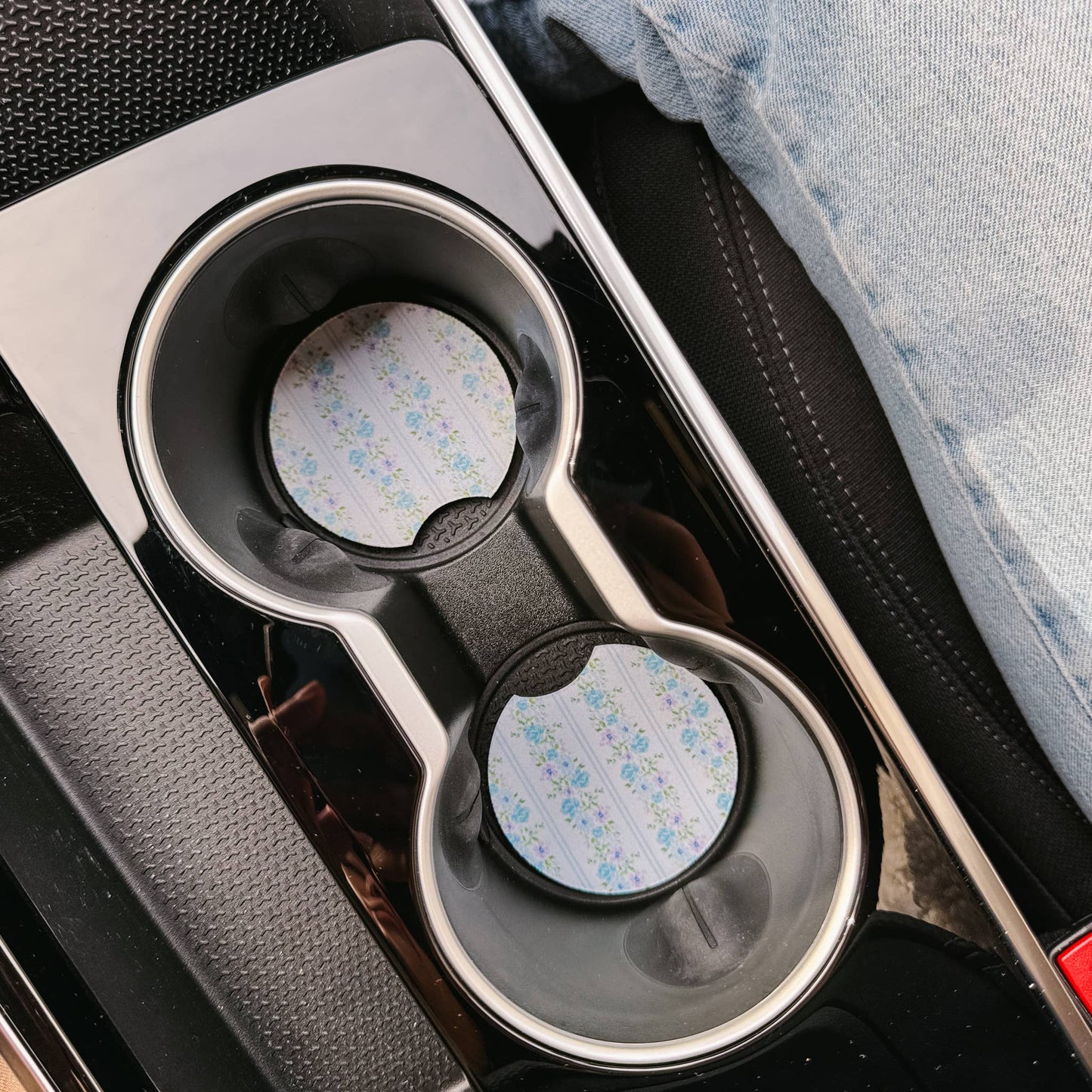 On the Road Car Coaster Set-Petal Parade Blue