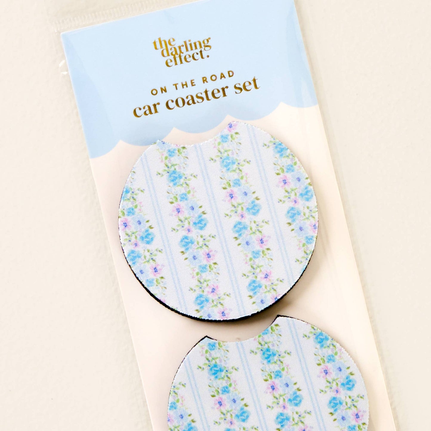 On the Road Car Coaster Set-Petal Parade Blue