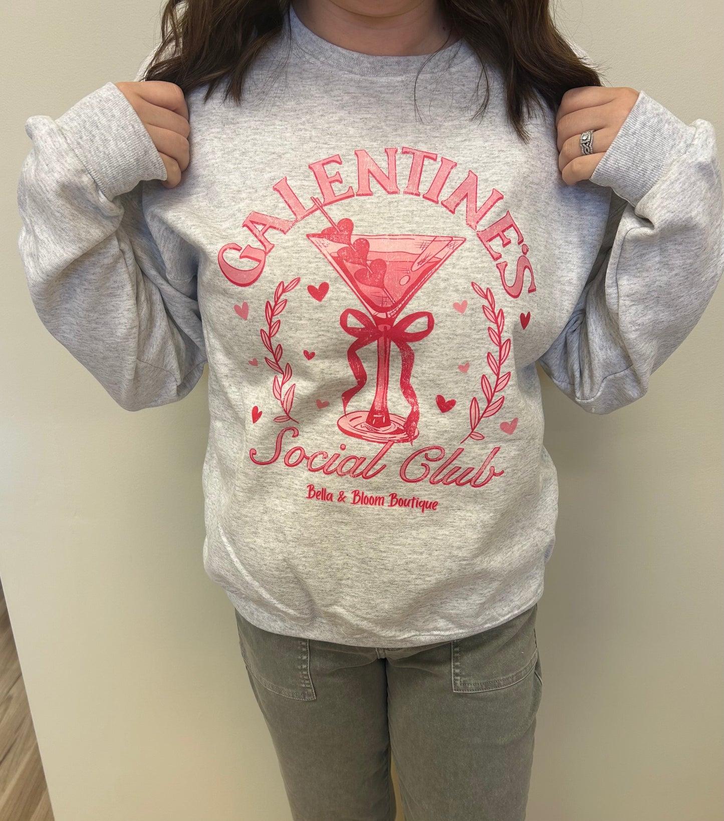 Galentines Social Club Bella and Bloom Boutique Sweatshirts