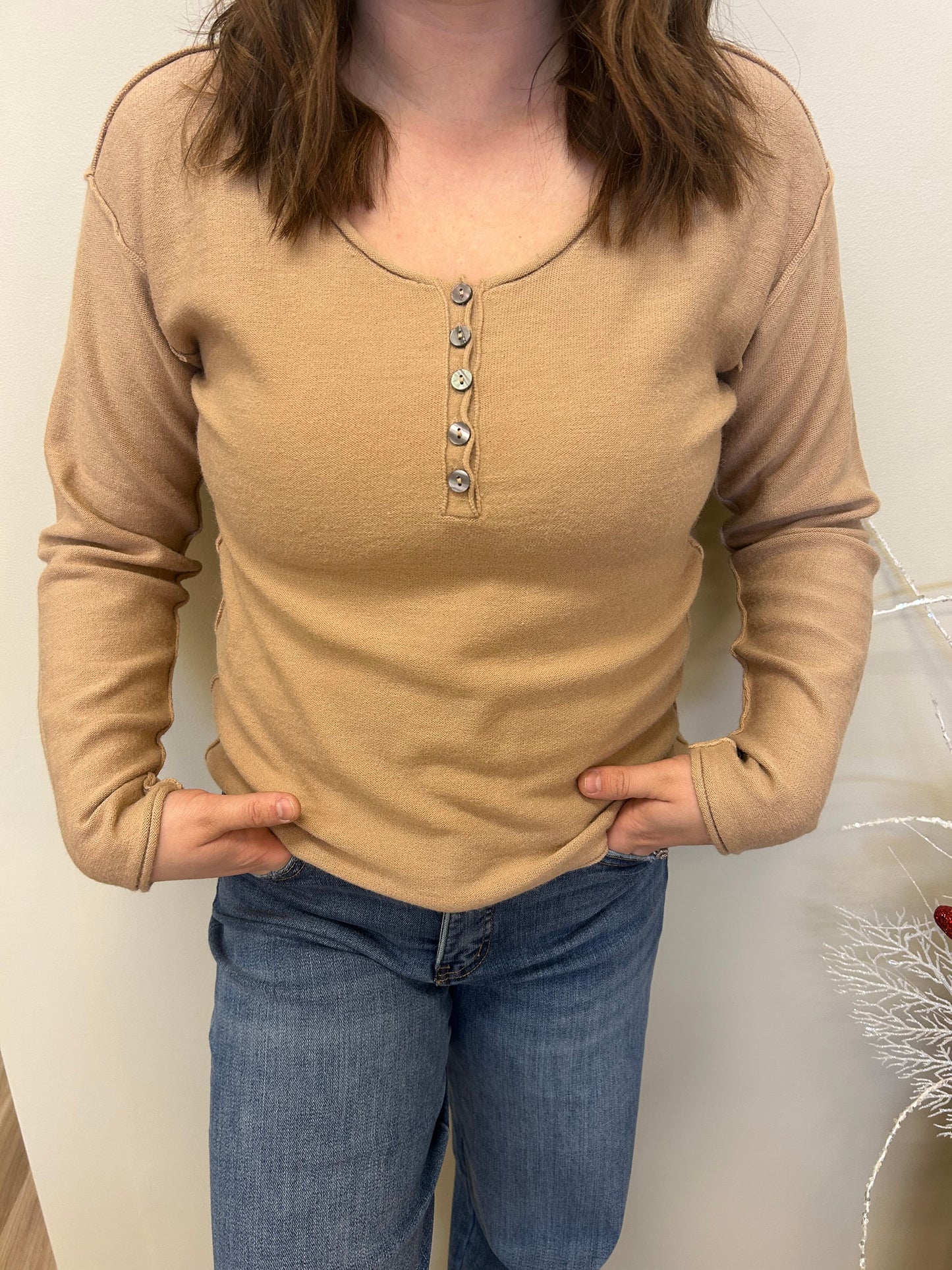 All The Better Henley Long Sleeve Tee
