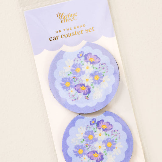 On the Road Car Coaster Set-Bouquet Beauty Purple