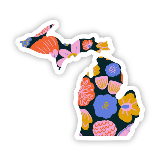 Michigan Sticker - Colorful Flower
