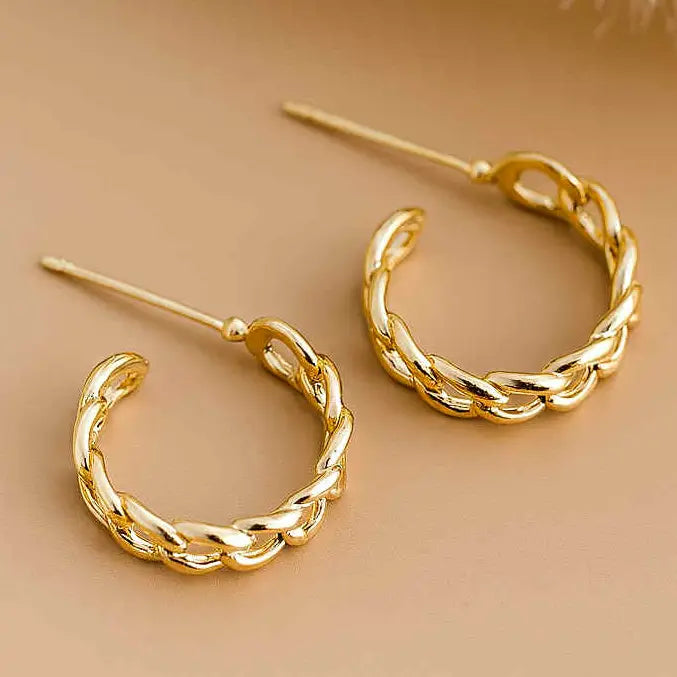 Golden Twist Hoops