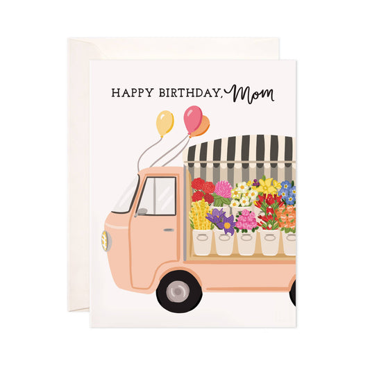 Mom Flower Truck Greeting Card - Mom Birthday Card