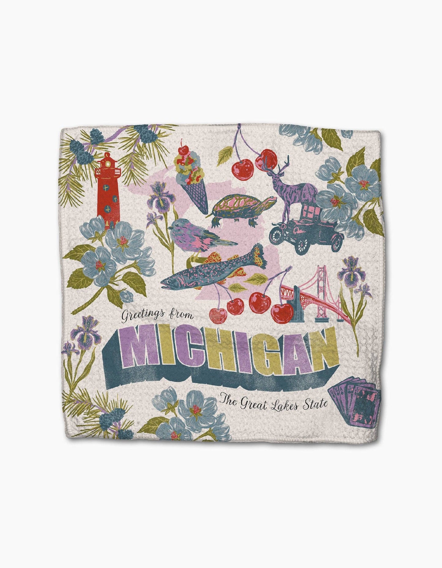 Greetings From Michigan Dishcloth Set- -Geometry