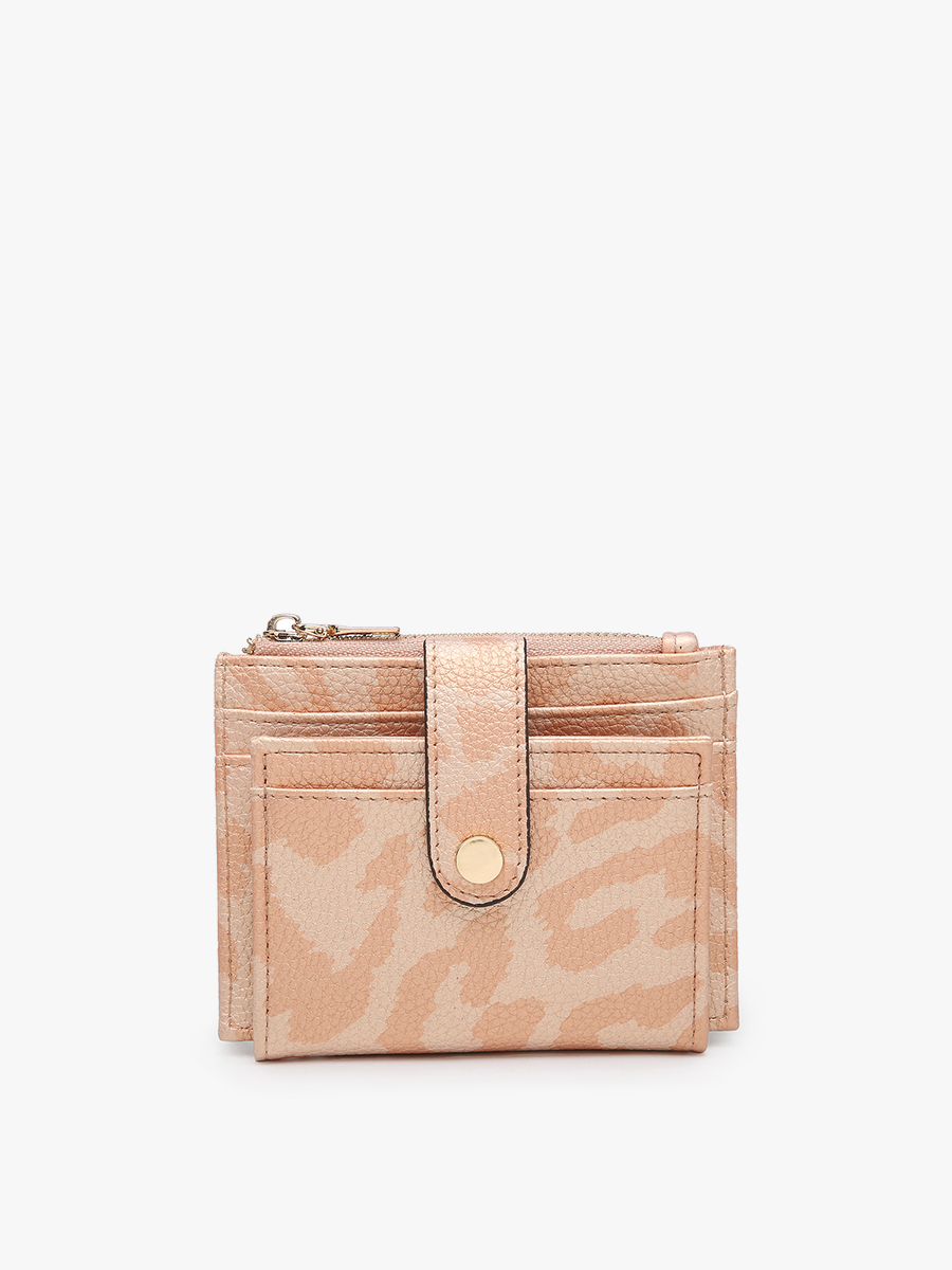 Sam Mini Snap Wallet/Card Holder: Brown
