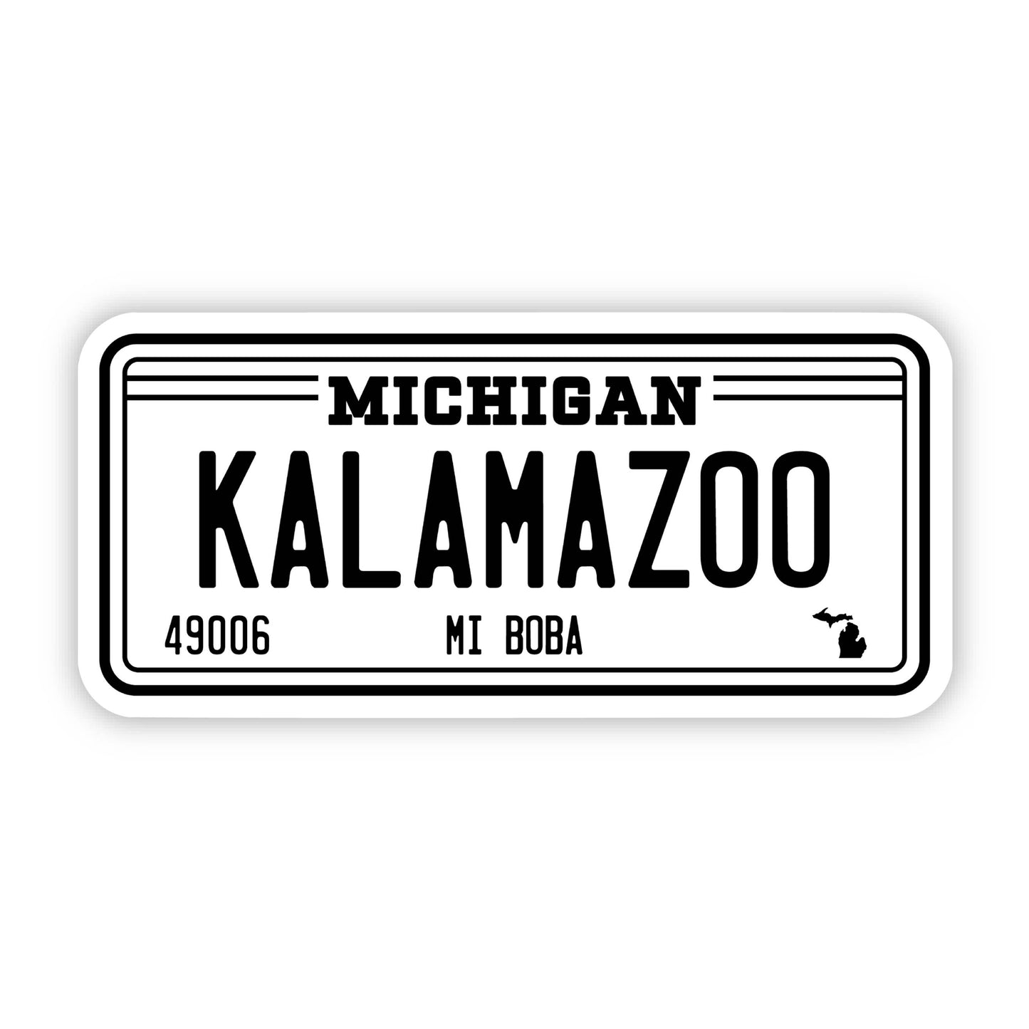 Kalamazoo(MI Boba) License Plate Sticker