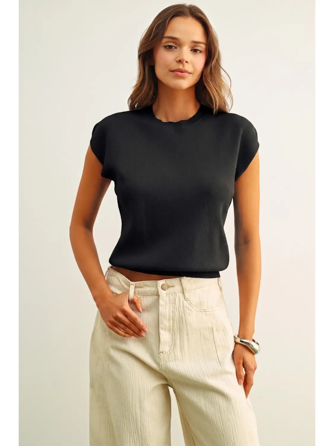 Muse Black Tuck Top