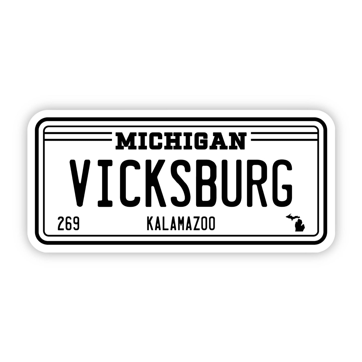 Big Moods - Vicksburg, Michigan License Plate Sticker