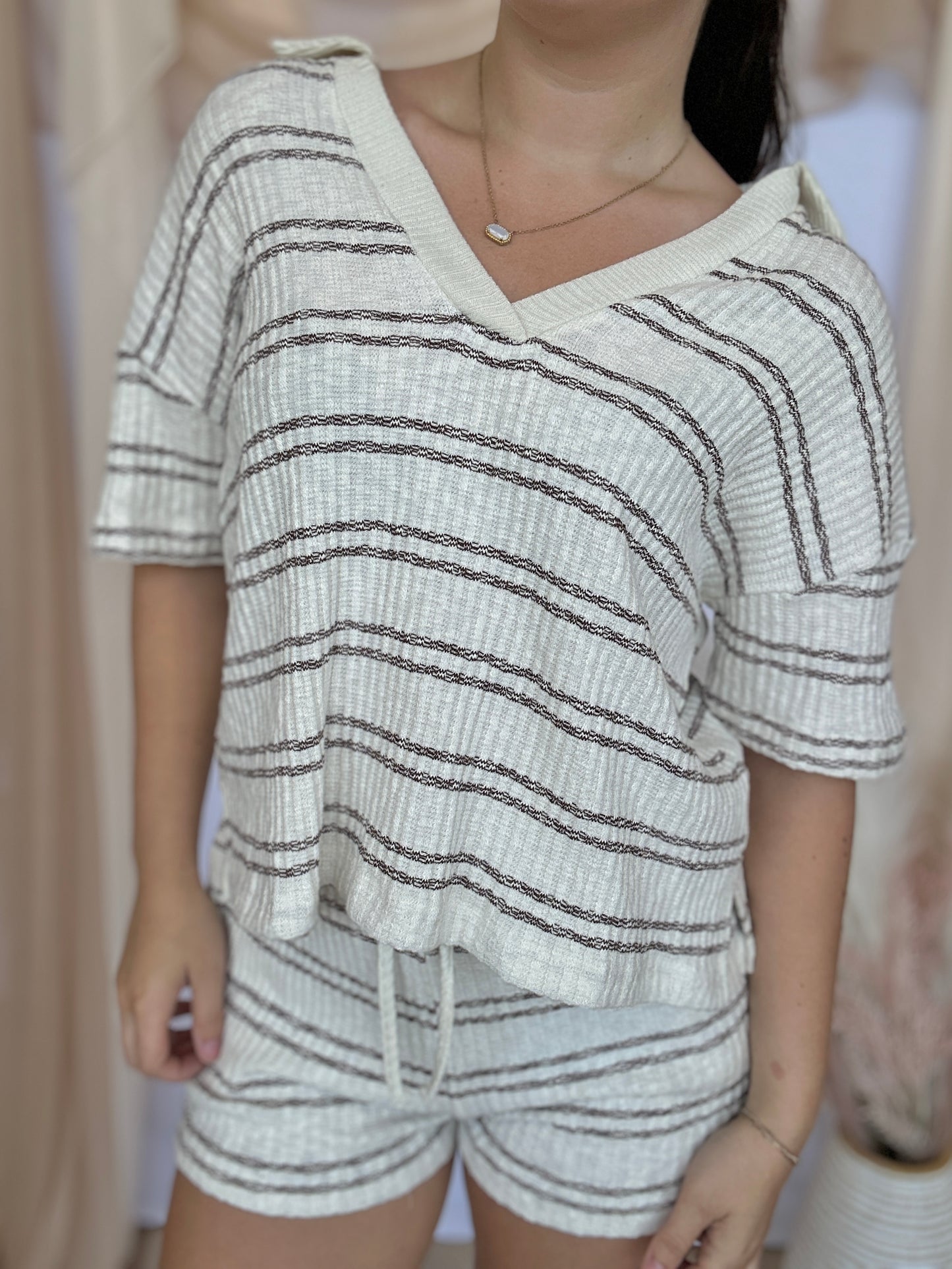 MARLED STRIPE KNIT TOP