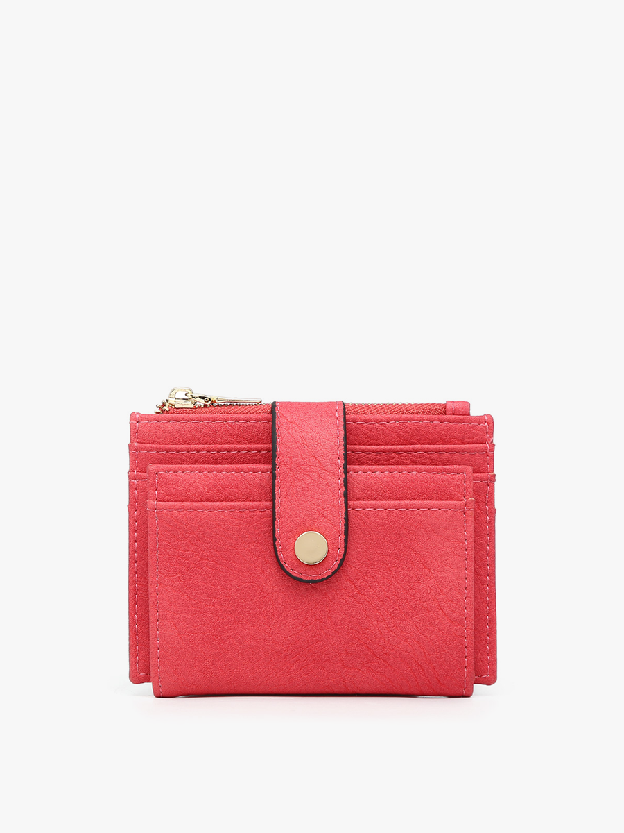 Sam Mini Snap Wallet/Card Holder: Brown