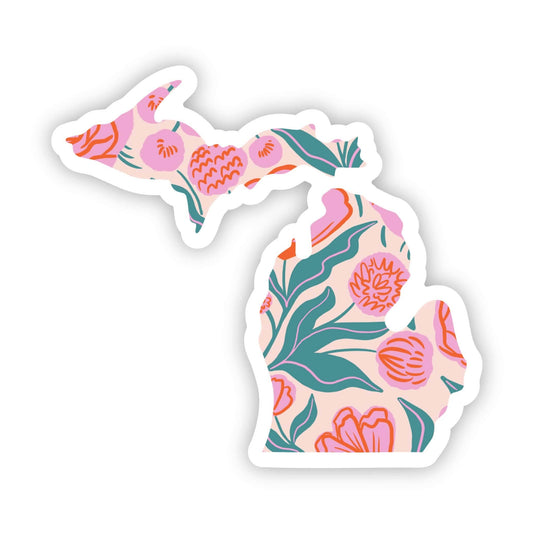 Michigan Sticker - Elegant Floral