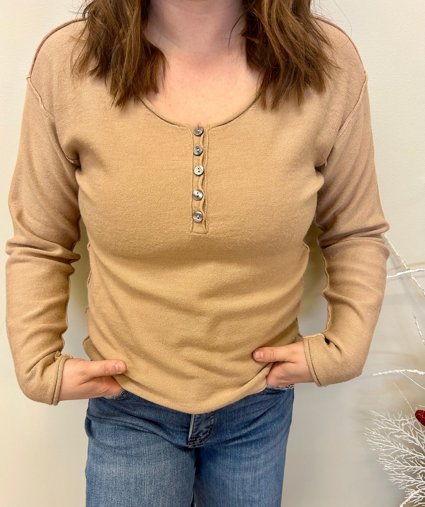 All The Better Henley Long Sleeve Tee