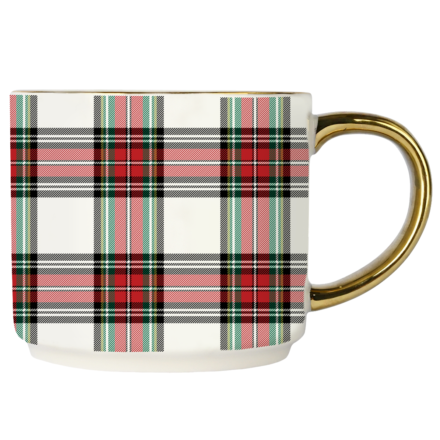 White Plaid Coffee Mug