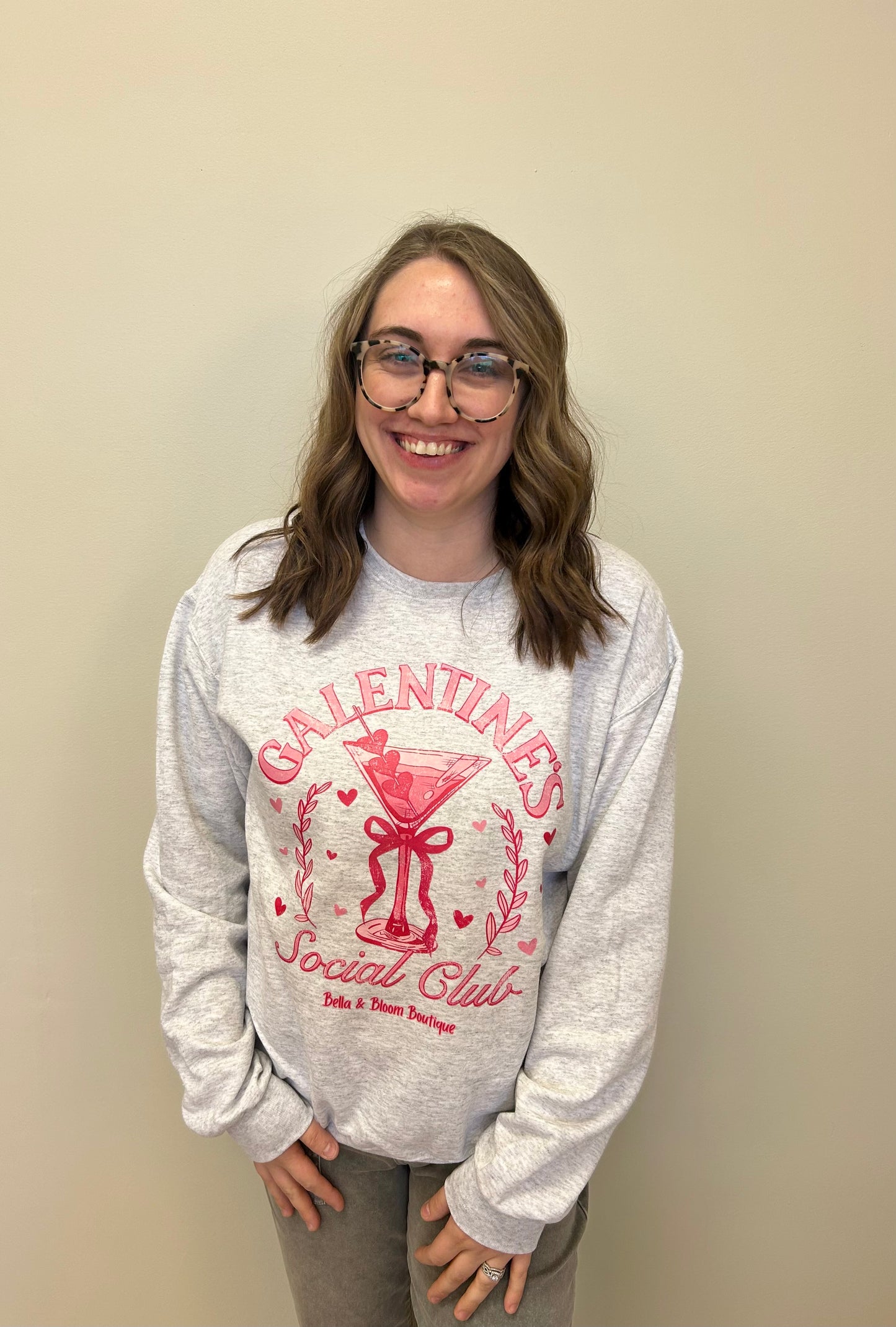 Galentines Social Club Bella and Bloom Boutique Sweatshirts
