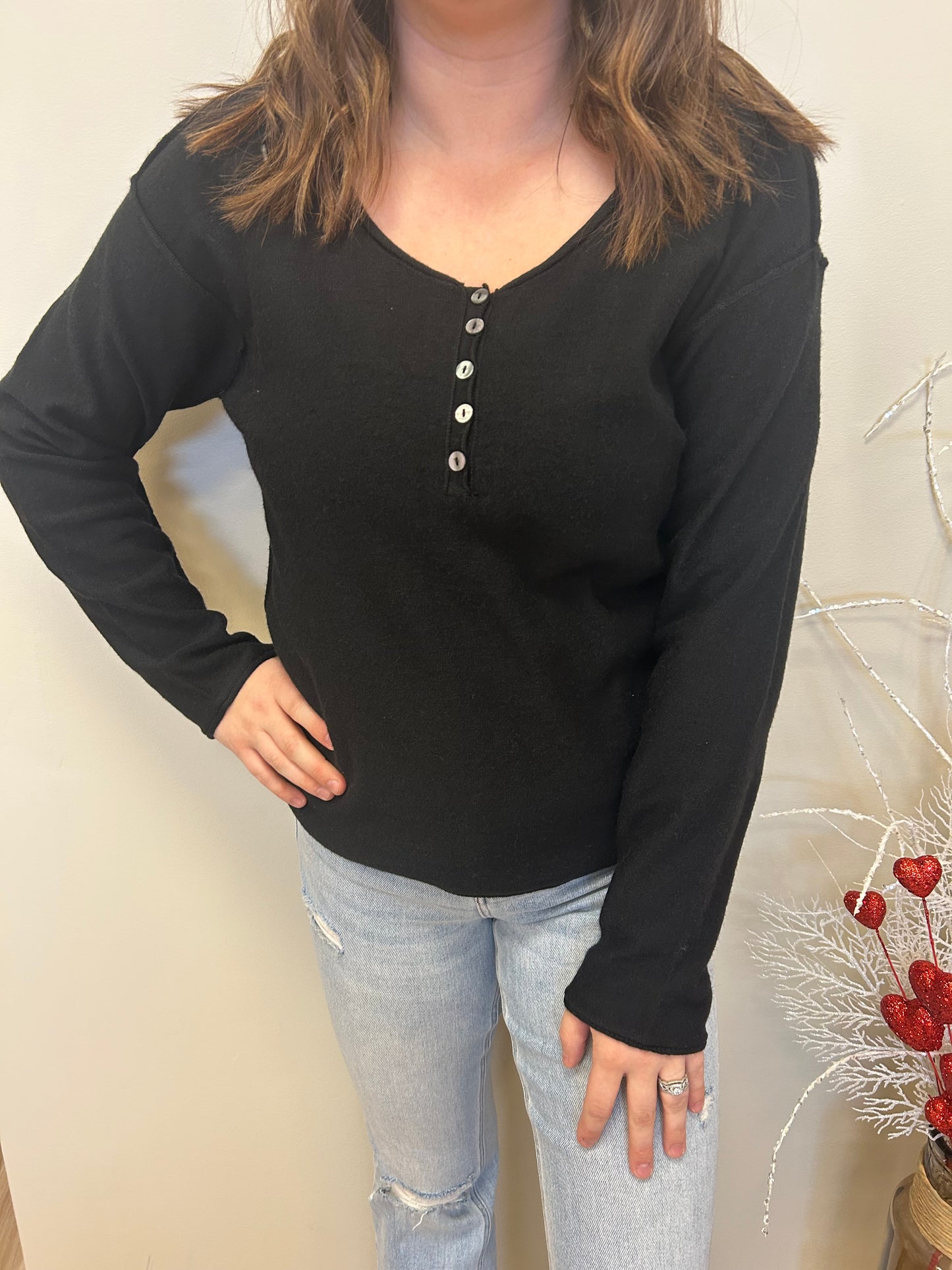 All The Better Henley Long Sleeve Tee