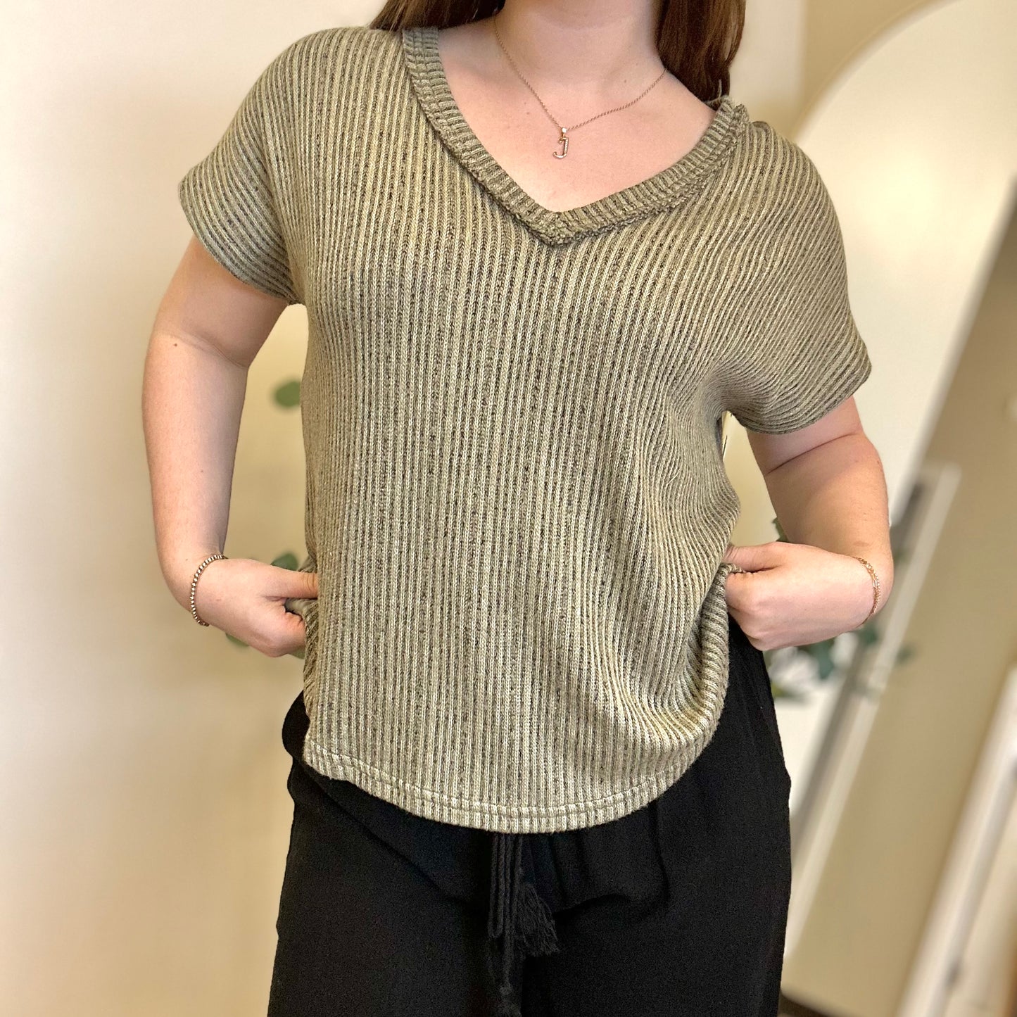 Easy V Knit Top
