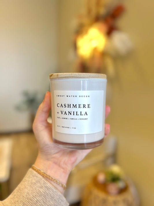 Cashmere and Vanilla 11 oz Soy Candle