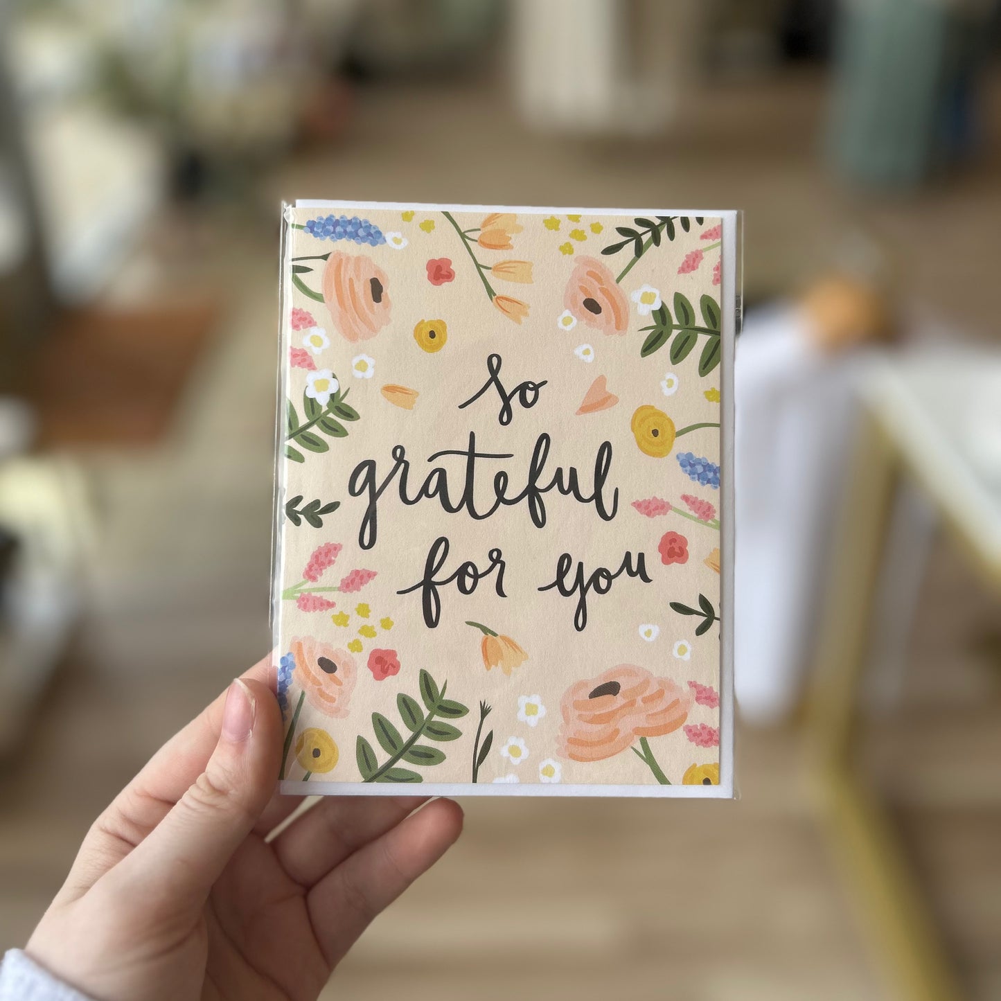 "So grateful for you" Greeting Card