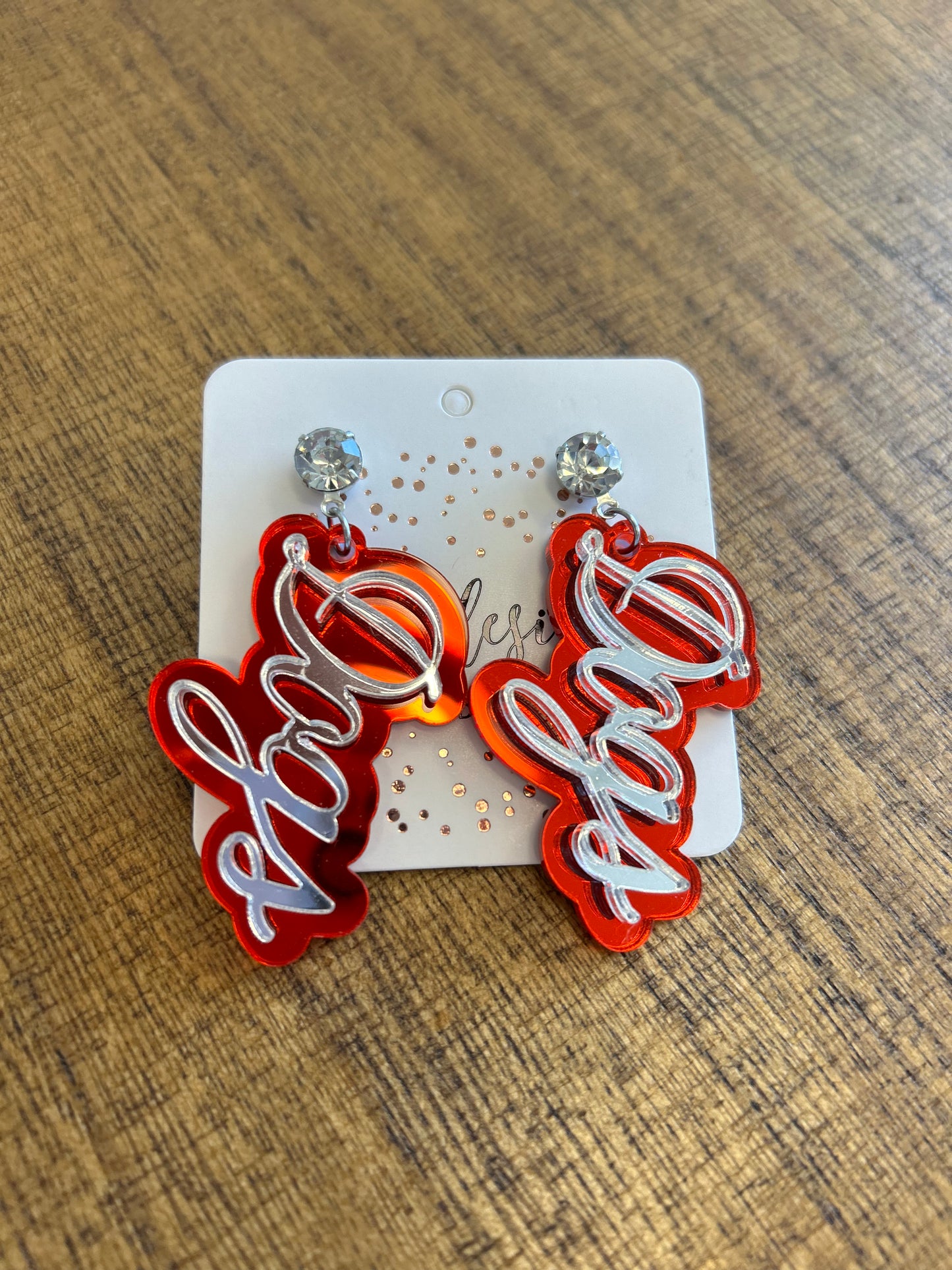 Double Acrylic Mascot - Silver Writing