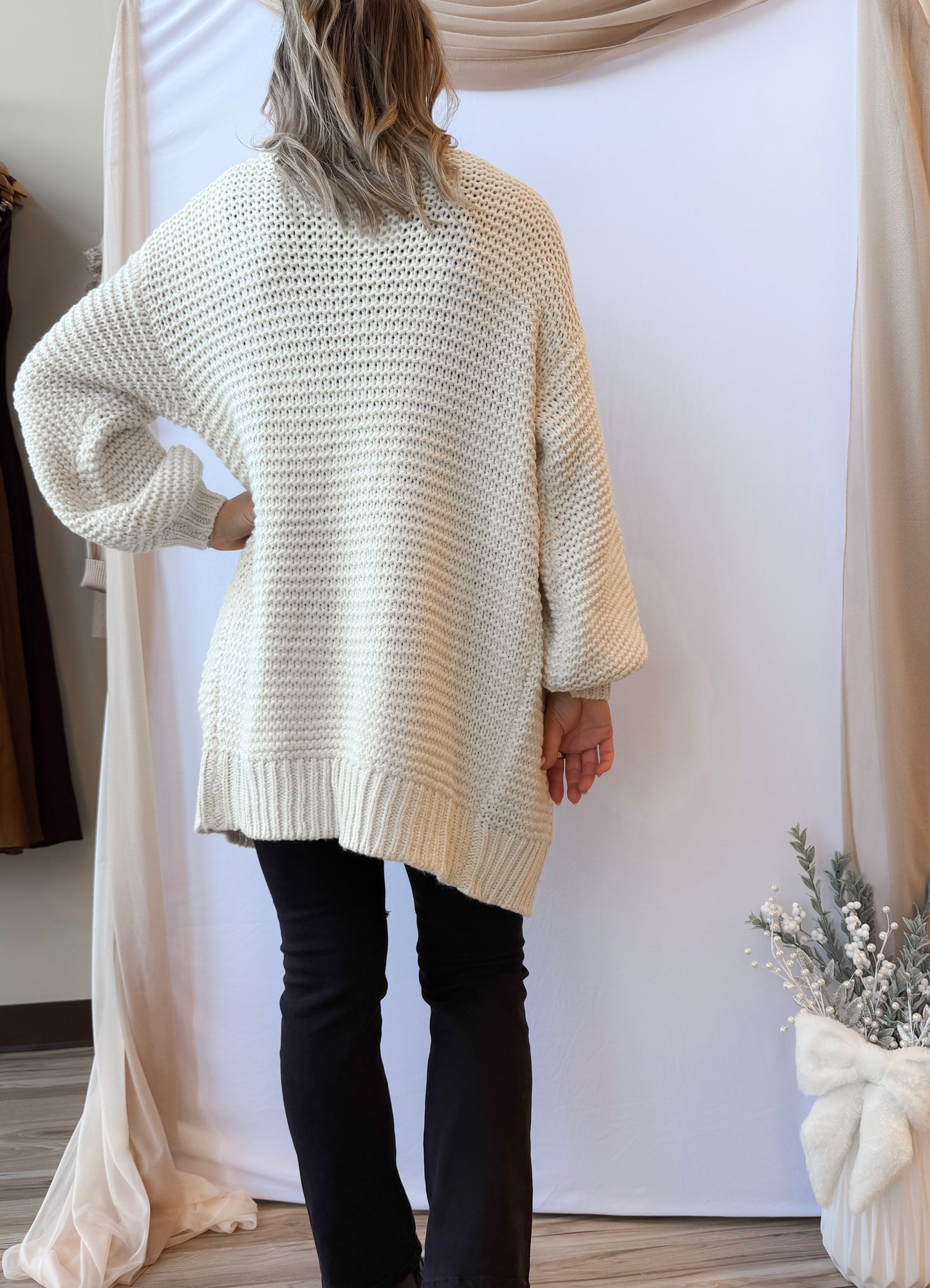 Laney Cream Cable Knit Cardigan