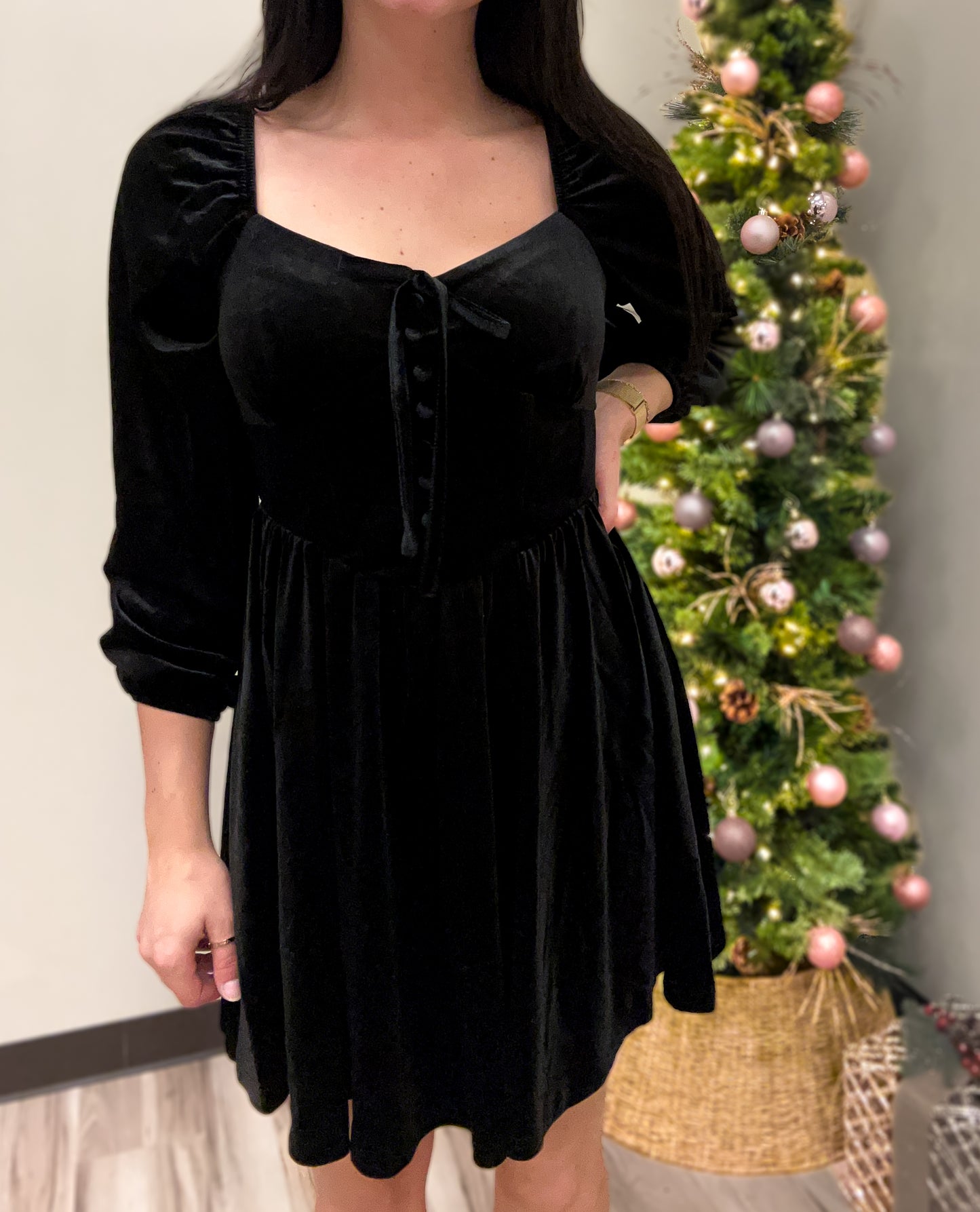 Velvet Elegance Dress Mini Dress