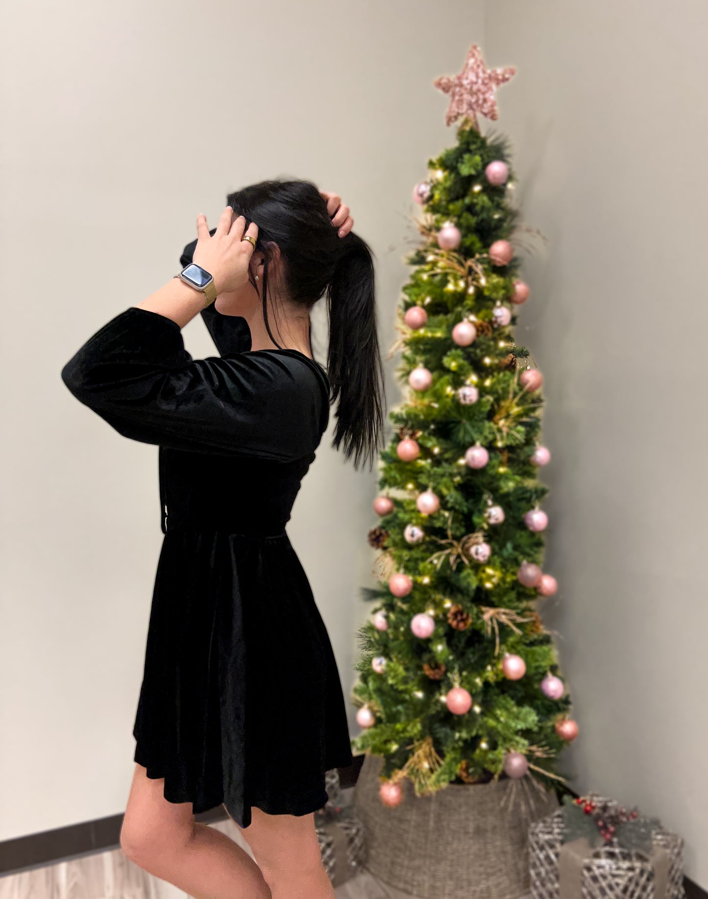 Velvet Elegance Dress Mini Dress