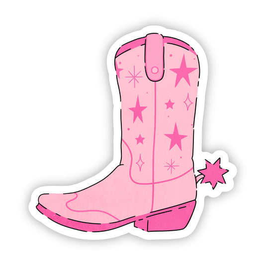 Pink cowboy boot sticker