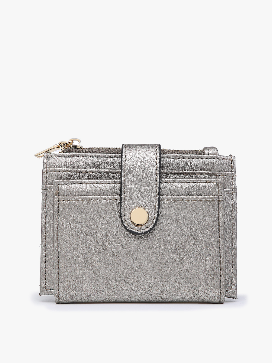 Sam Mini Snap Wallet/Card Holder: Brown