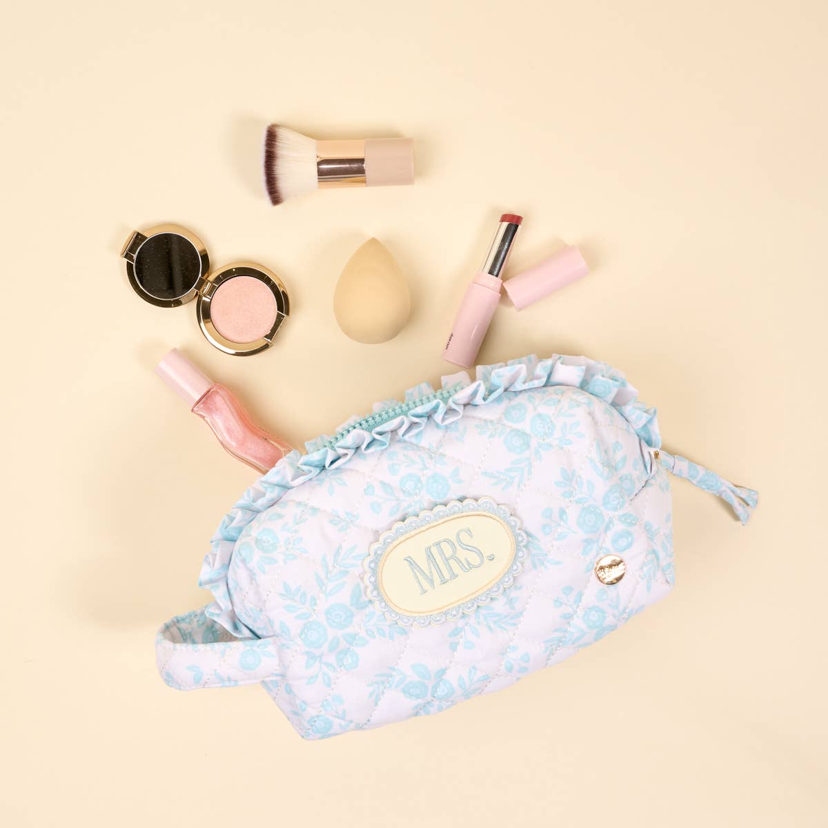 Mrs. Something Blue-Essentials Quilted Cosmetic Pouch