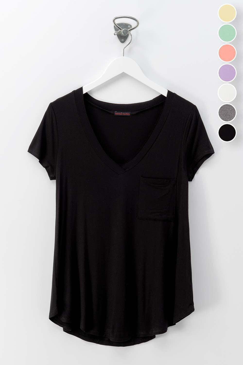 MONO B V-NECK TSHIRT W/ POCKET