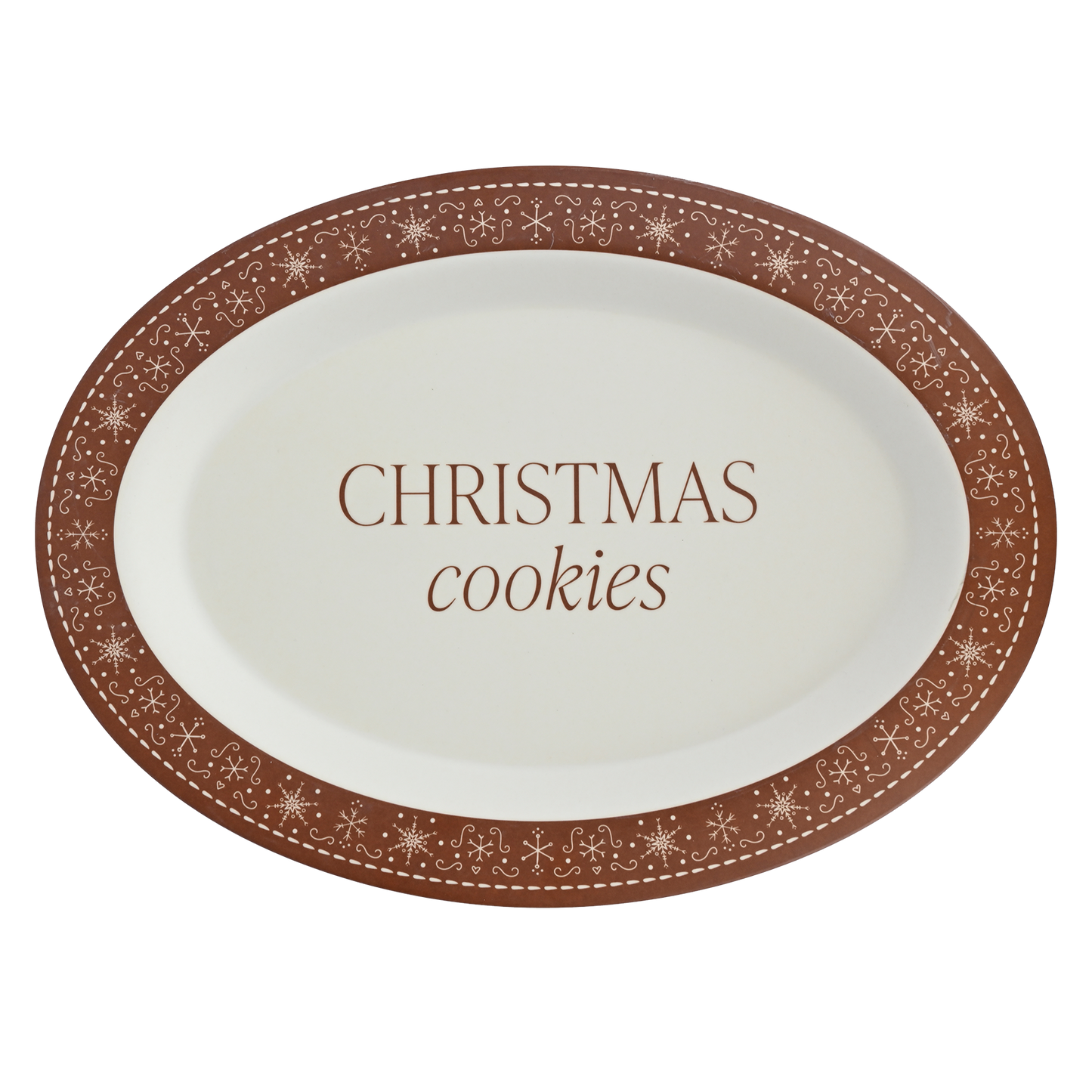 Gingerbread Oval Cookie Tray - Christmas Decor