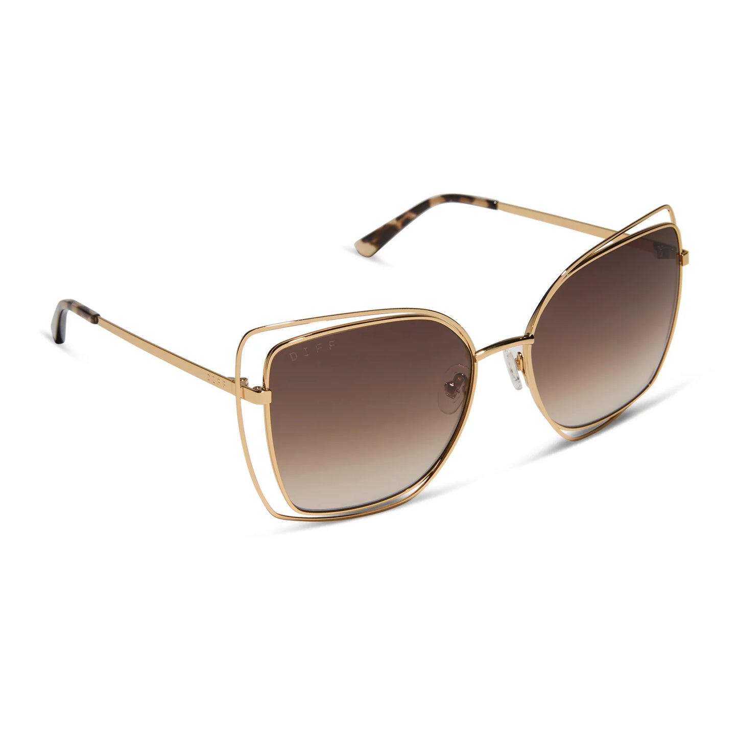 Jacqueline - gold brown gradient sunglasses