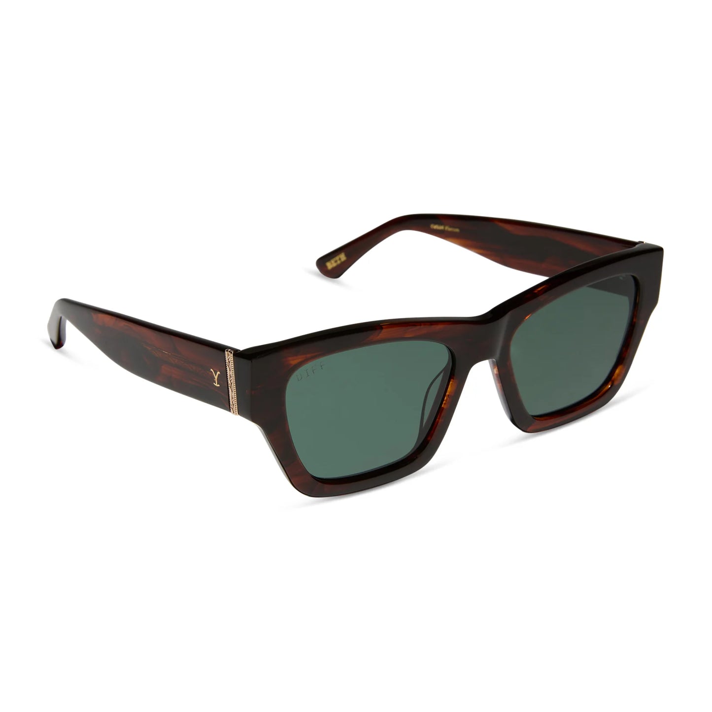 Beth II - warm sequoia tortoise g15 polarized sunglasses