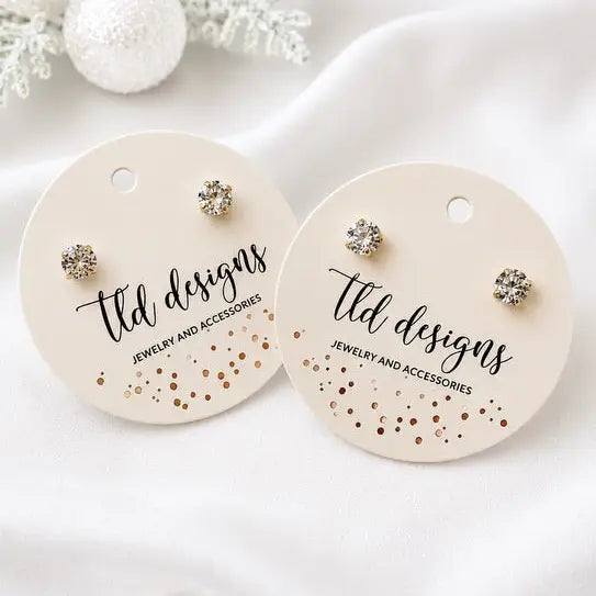 Rhinestone Twist-Back Stud Earrings – Gold