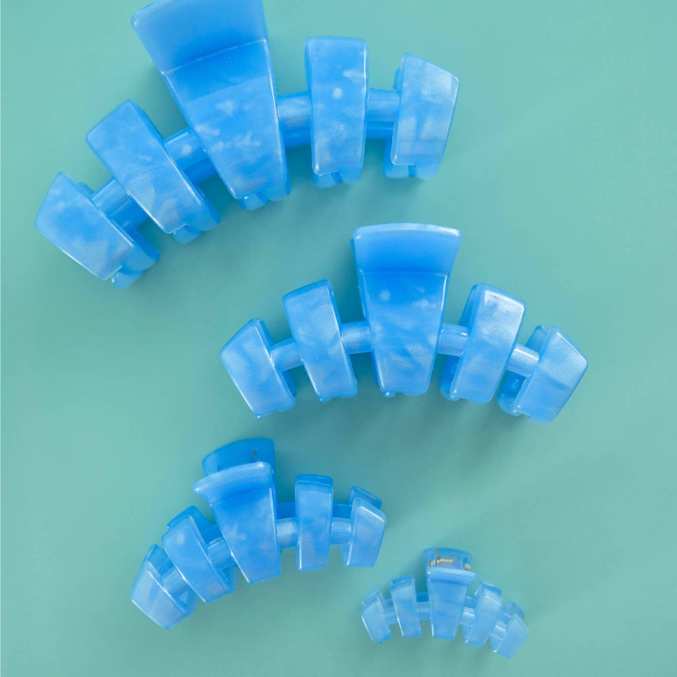TELETIES - Classic Hair Clip | Tiny | Blue Lagoon