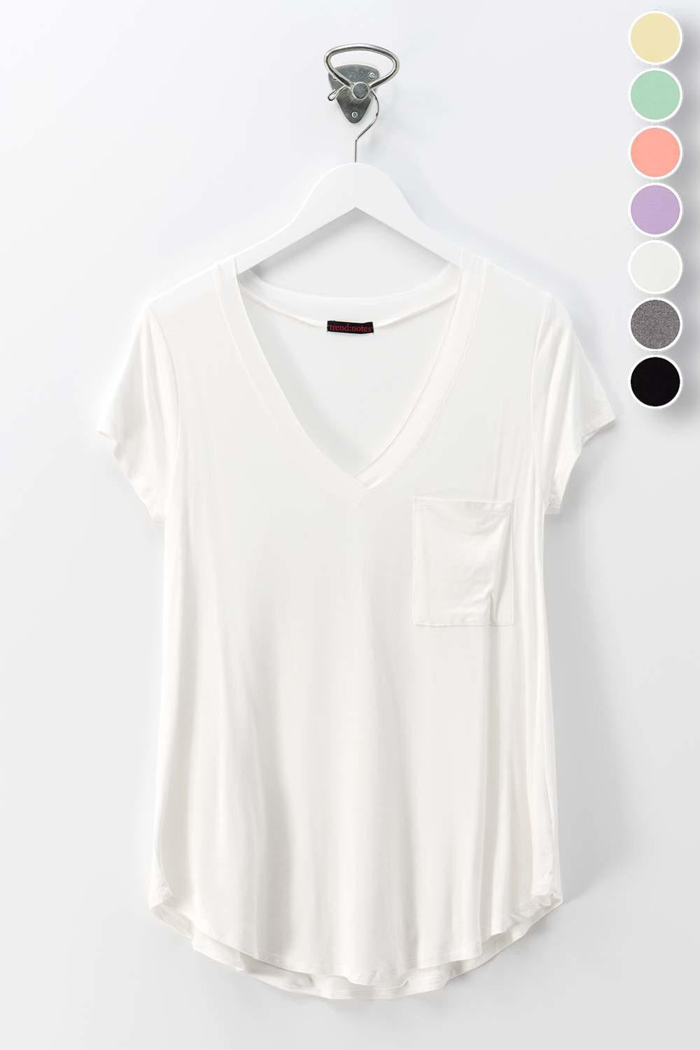 MONO B V-NECK TSHIRT W/ POCKET