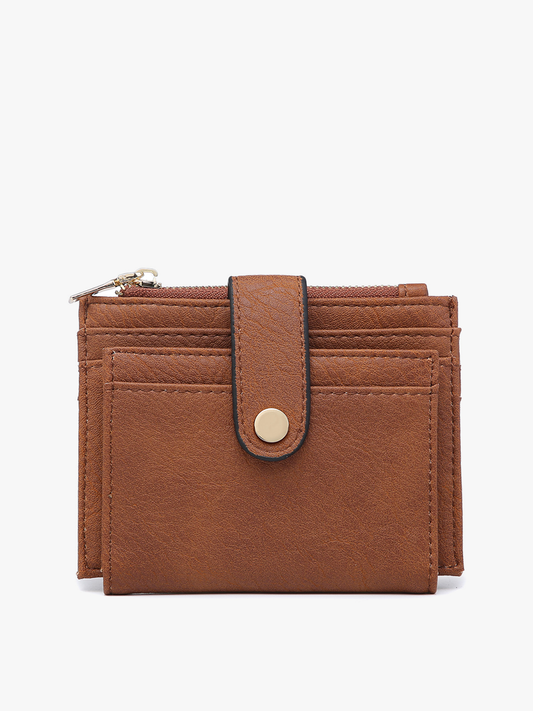 Sam Mini Snap Wallet/Card Holder: Brown