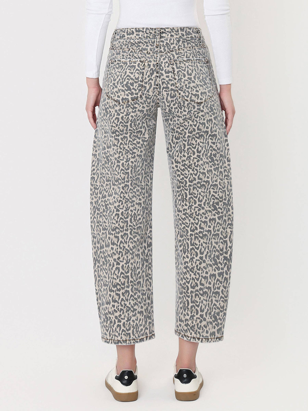 The Not So Basic Leopard High Rise Barrel Jeans