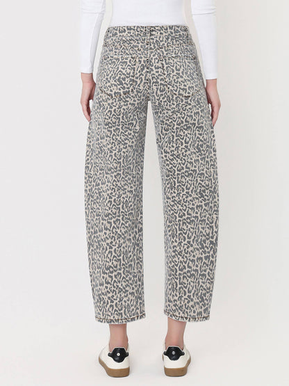 The Not So Basic Leopard High Rise Barrel Jeans