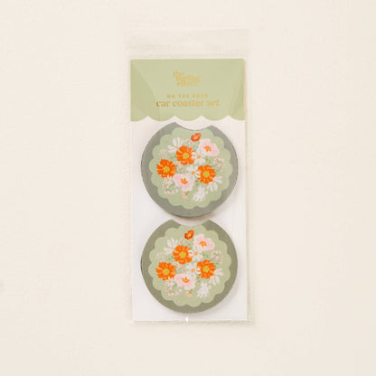 On the Road Car Coaster Set-Bouquet Beauty Sage