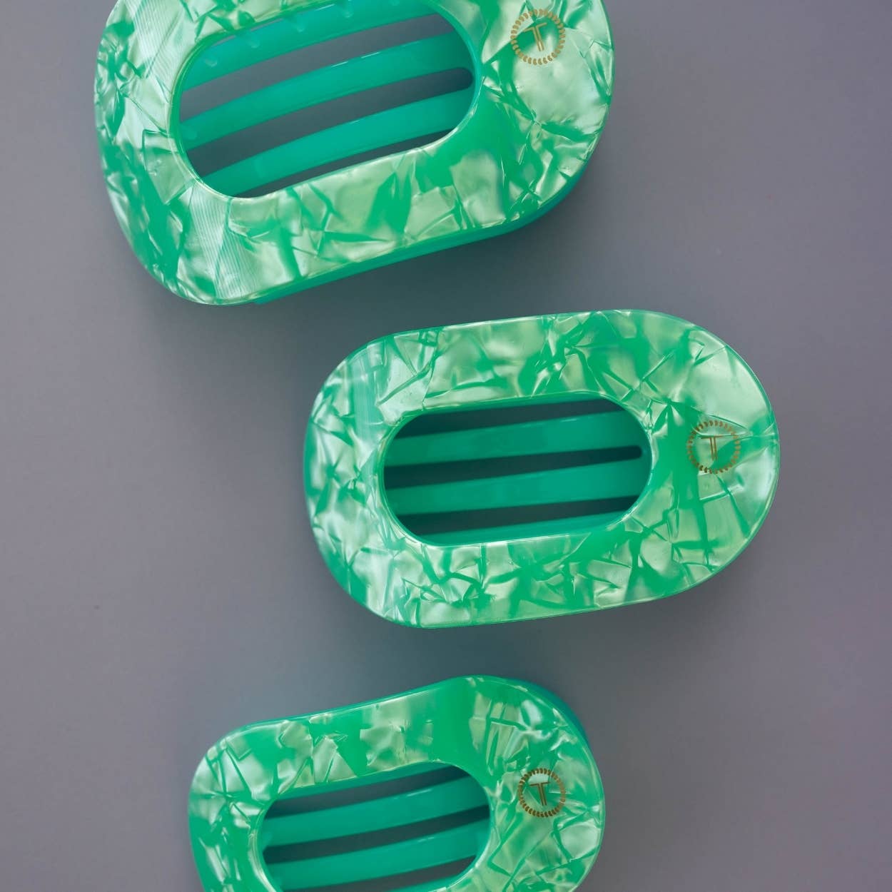 TELETIES - Flat Round Hair Clip | Small | Spring Splash
