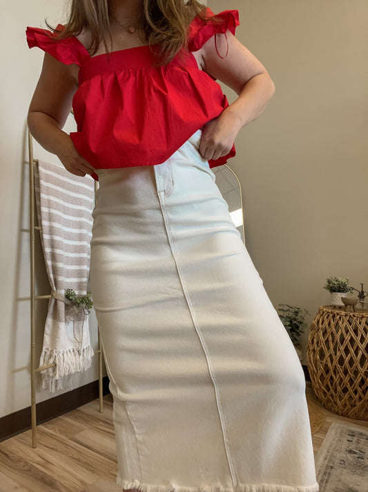 Happy As A Daisy High-Rise Maxi Skirt